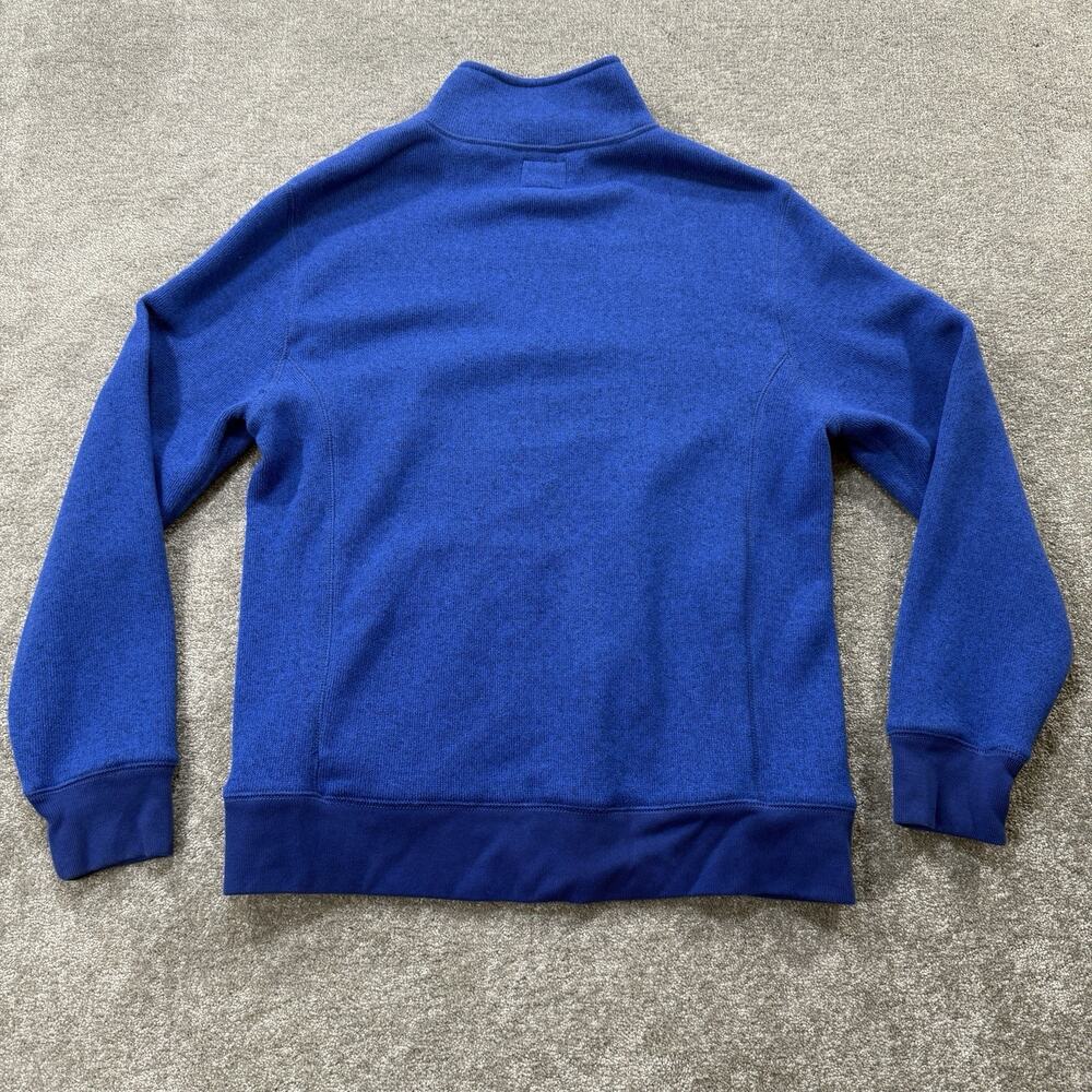 J.Crew Sporting Goods Mens‎ Large Blue Fleece Pullover 1/4 Zip Sweatshirt Jacket - Picture 6 of 8